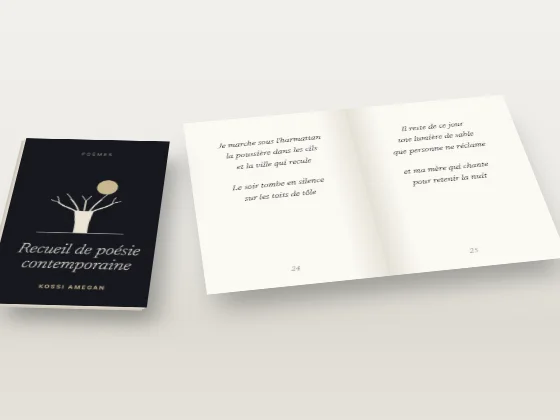Recueil de Poésie Contemporaine, couverture et double page